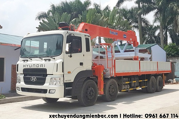 xe cẩu tự hành 10 tấn kanglim trên hyundai hd320