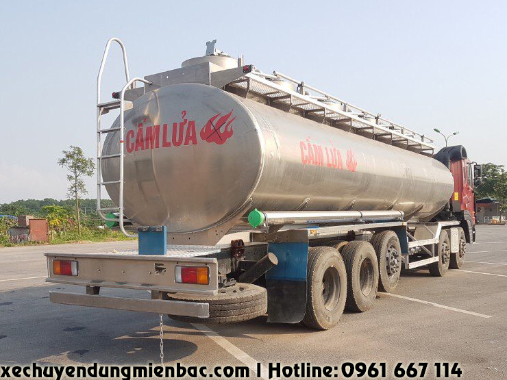 xe chở xăng dầu bồn nhôm 28 khối hyundai hd360 5 chân