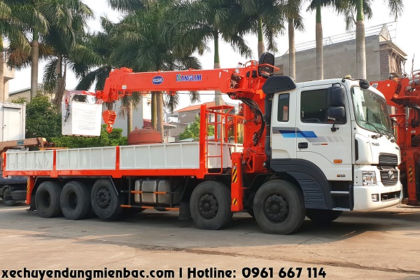xe tải 5 chân hyundai hd360 gắn cẩu tự hành 10 tấn kanglim ks2605